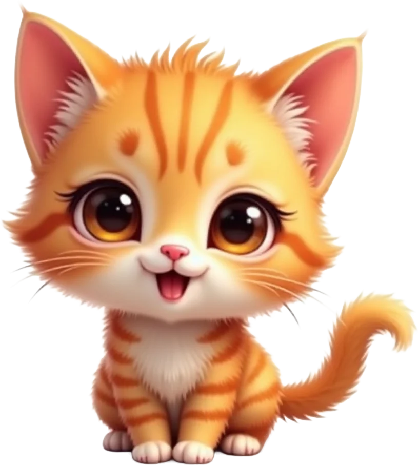 Cute Cartoon Kitten