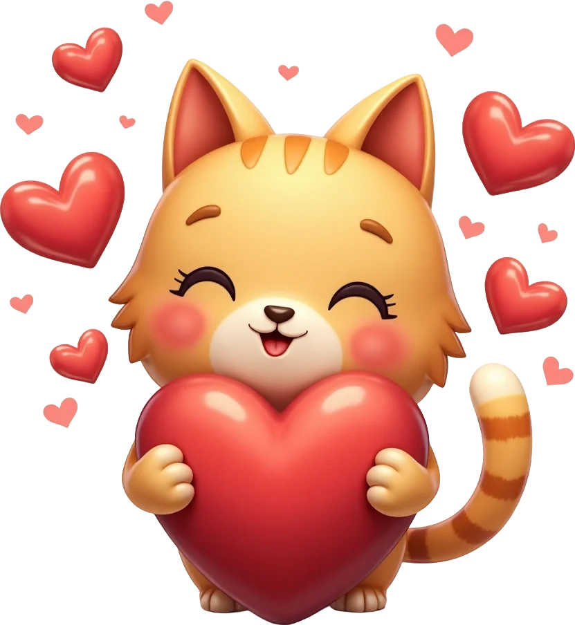 Cute Cat with Heart