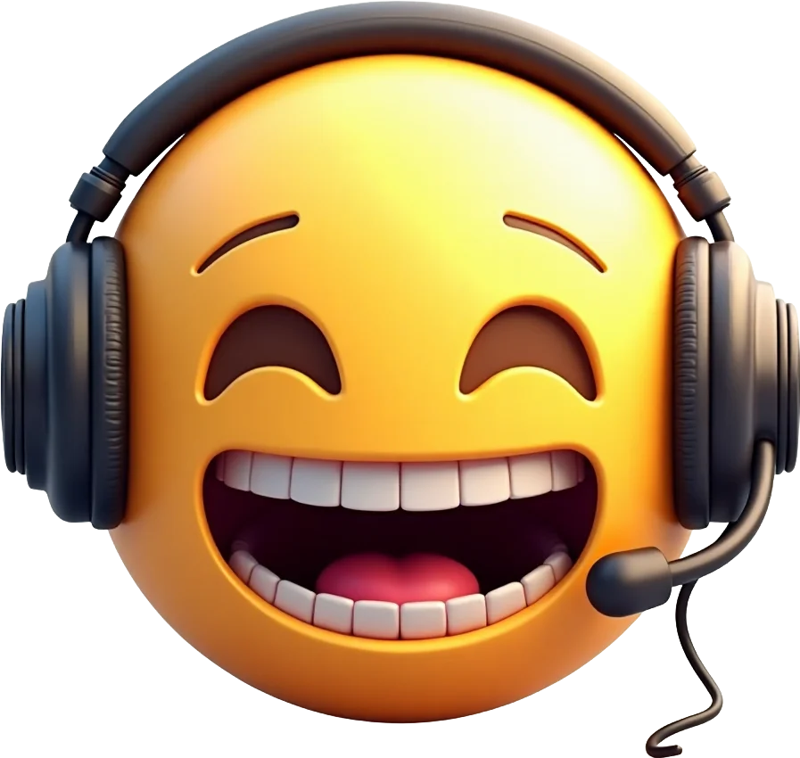 Laughing with Headphones Emoji