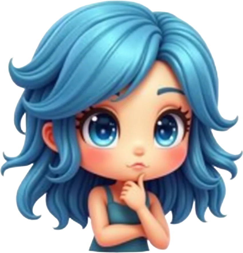 Thoughtful Blue Haired Girl