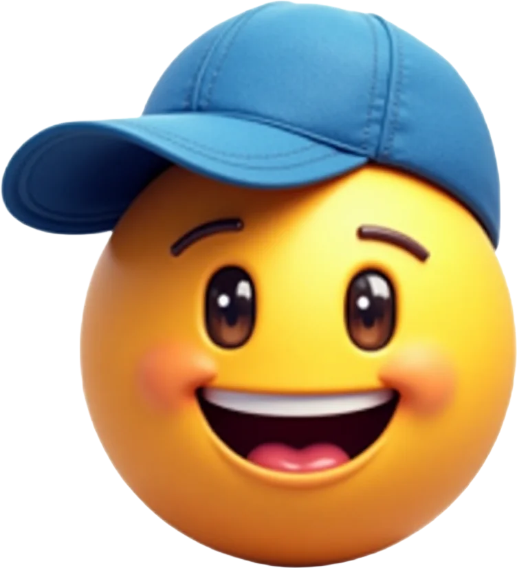 Happy Emoji with a Cap