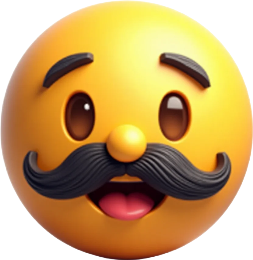 Happy Mustache Emoji