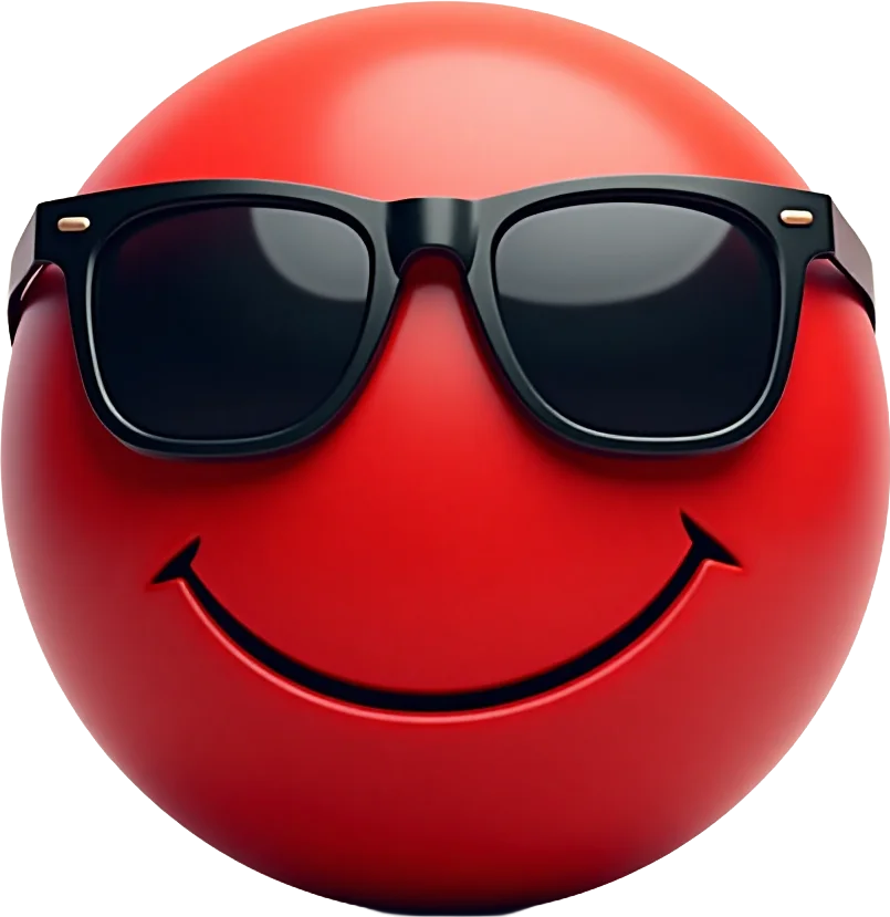 Cool Red Smiley Face with Sunglasses