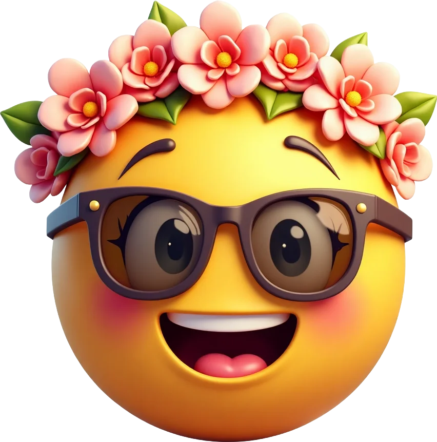 Flower Crown and Sunglasses Emoji