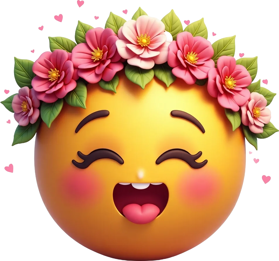 Joyful Flower Crown Emoji