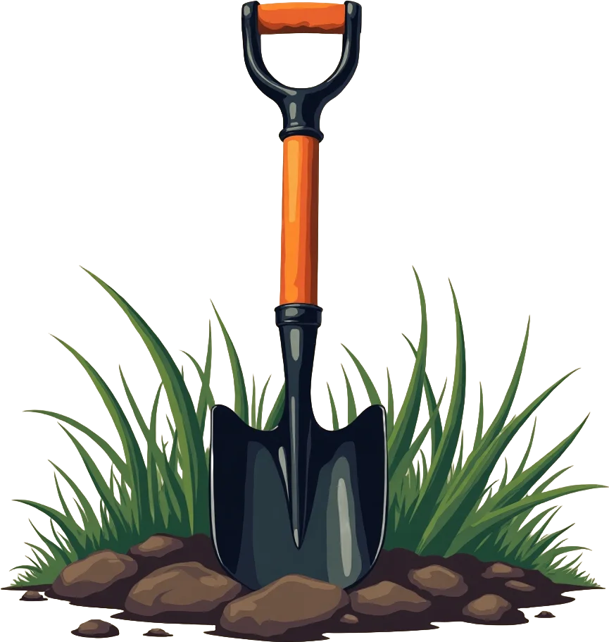 Garden Shovel in Soil