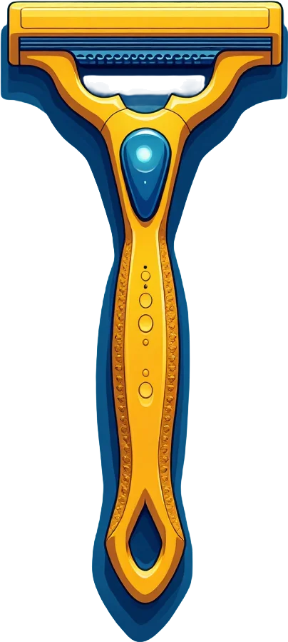 Golden and Blue Shaving Razor