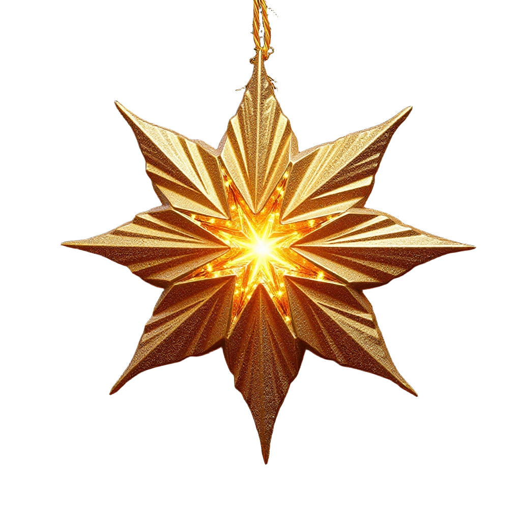 Glowing Golden Star Ornament