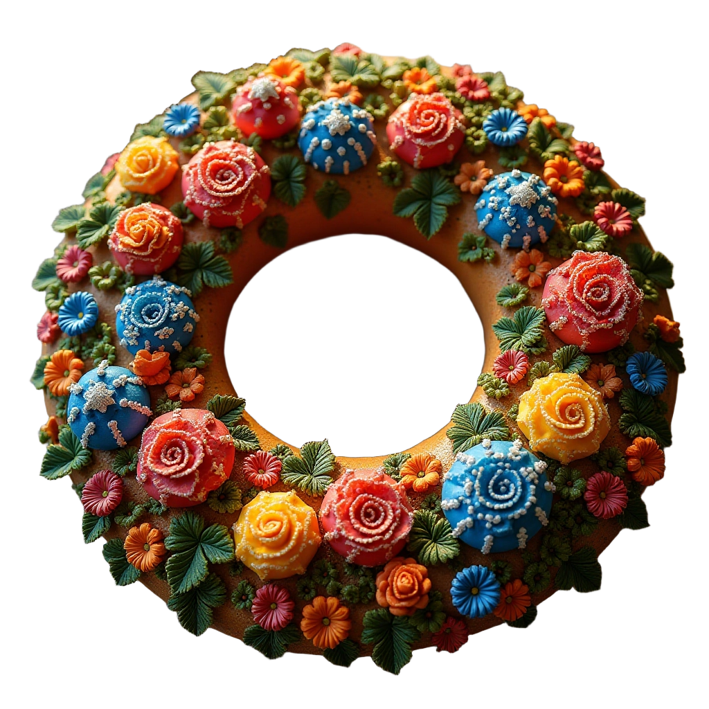 Festive Floral Wreath Donut