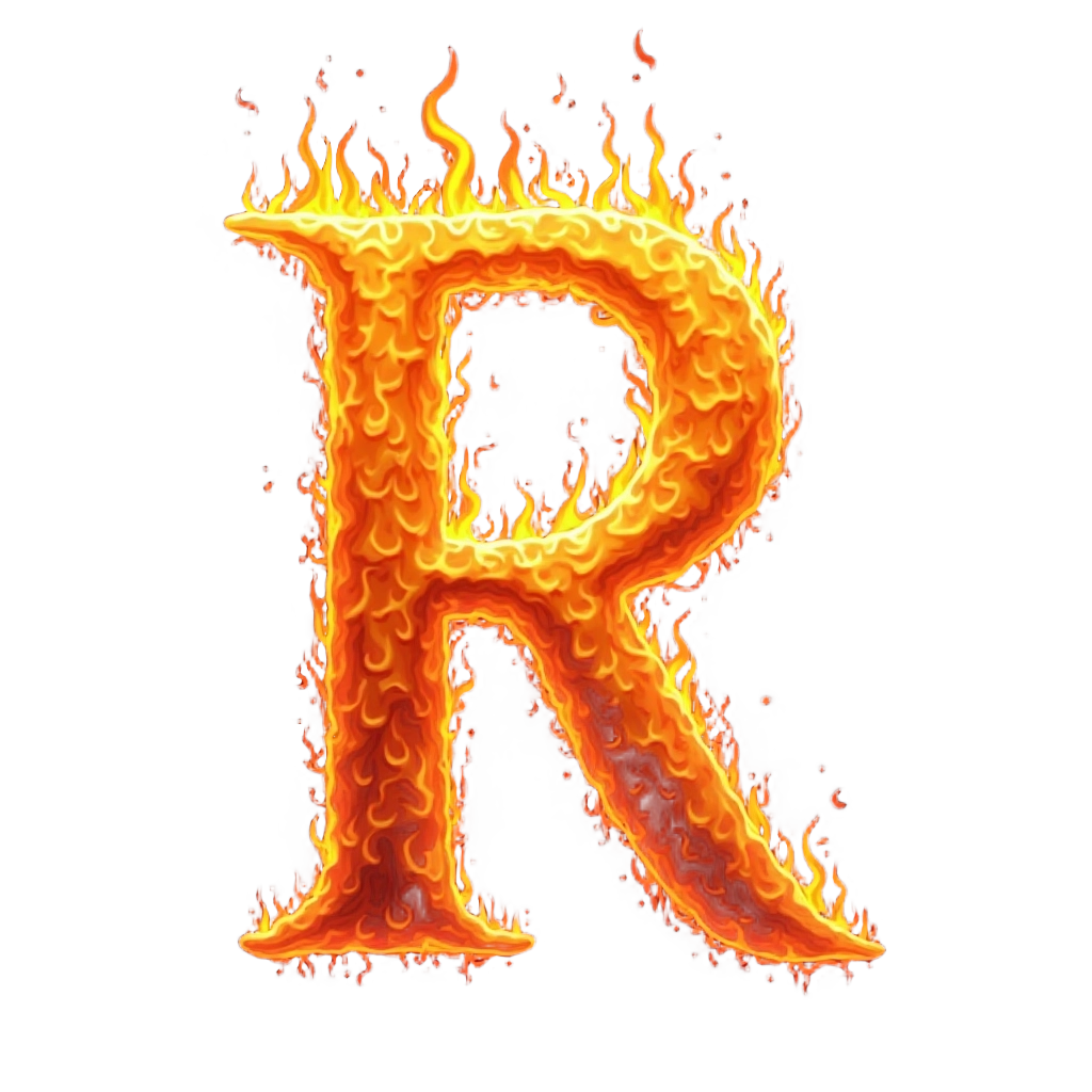 Flaming Letter R