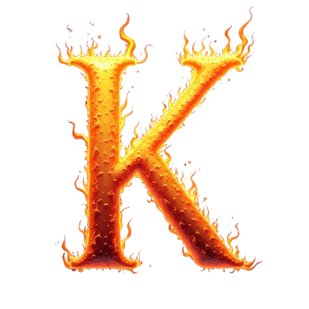 Flaming Letter K