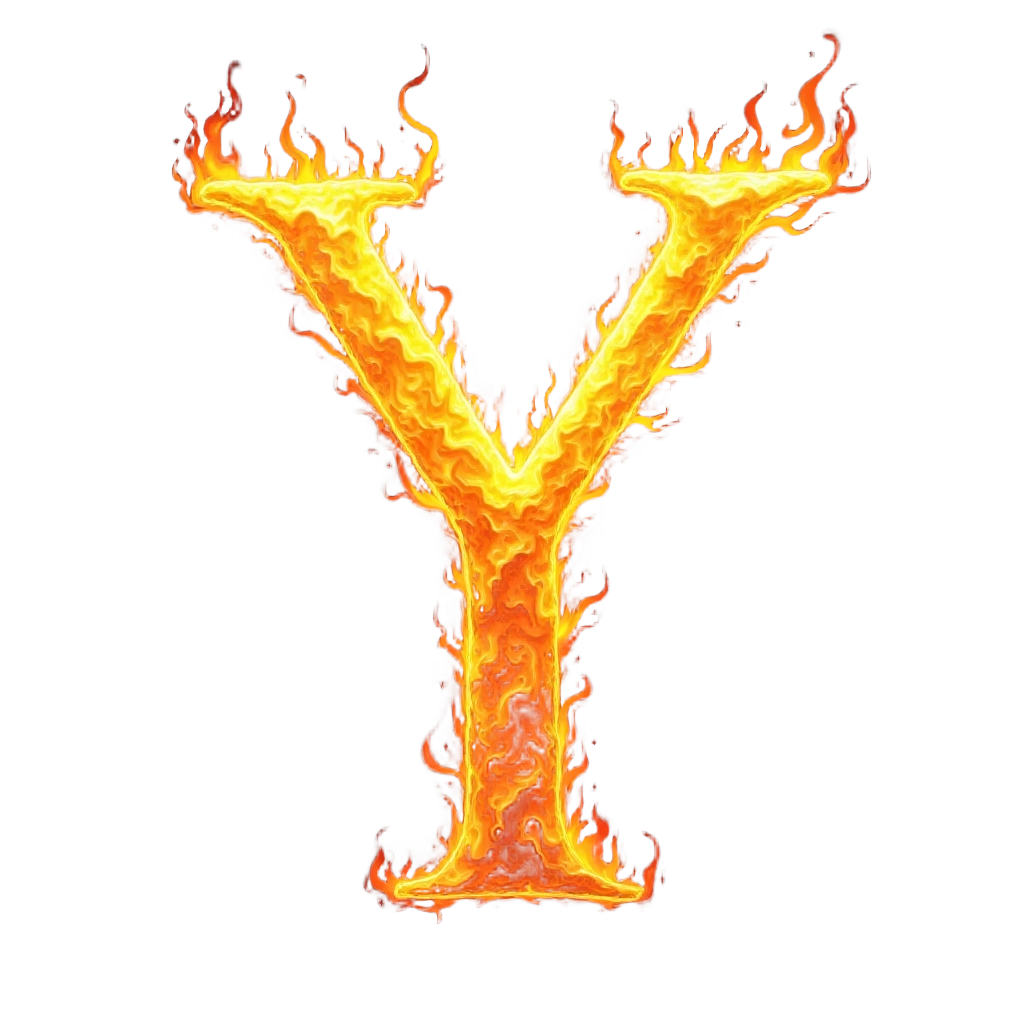 Flaming Letter Y