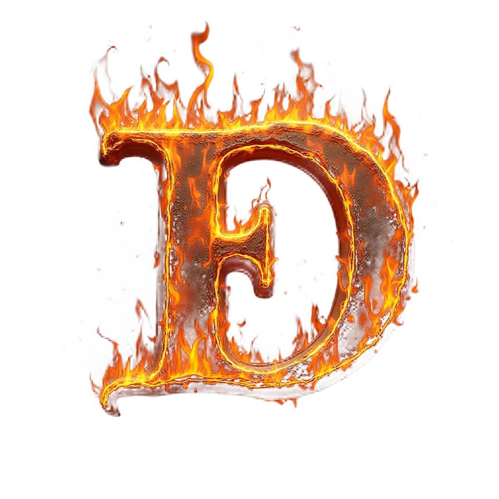 Flaming Letter D