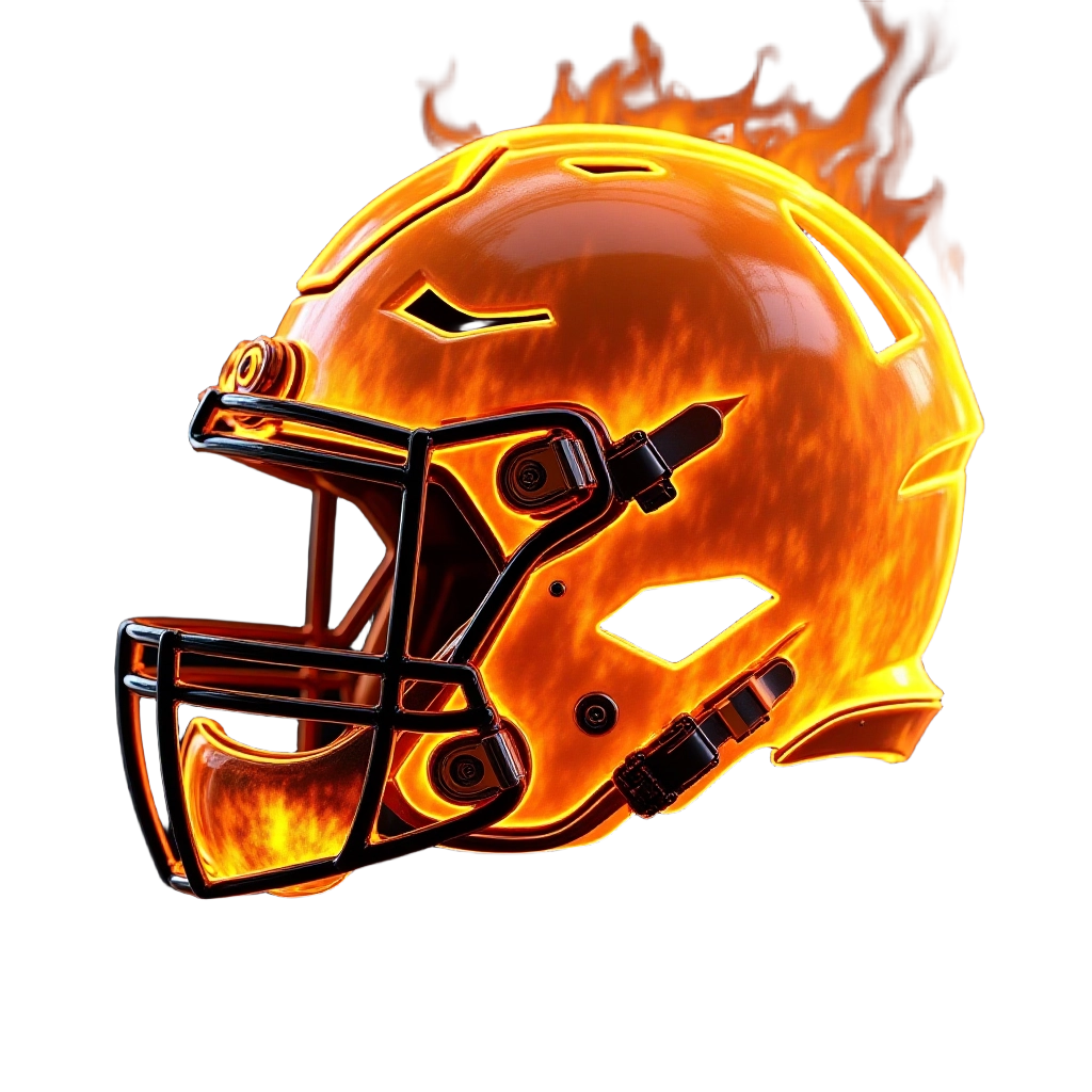 Flaming Football Helmet