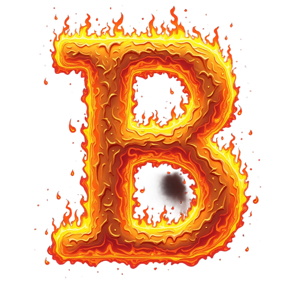 Flaming Letter B