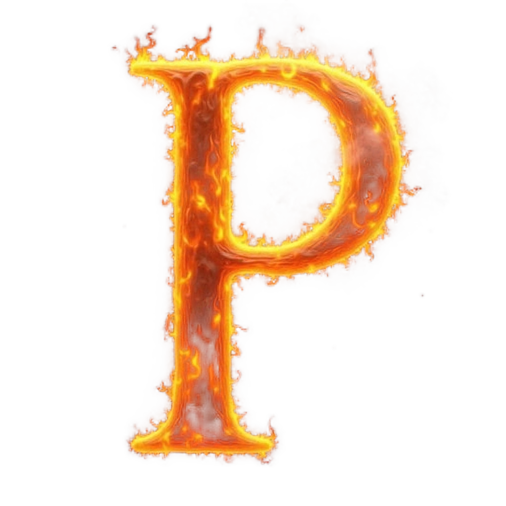 Flaming Letter P