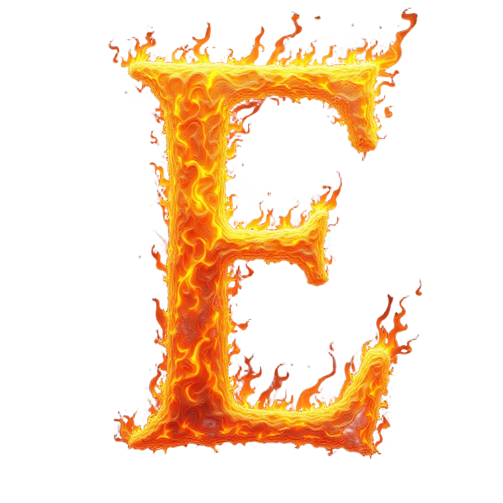 Flaming Letter E