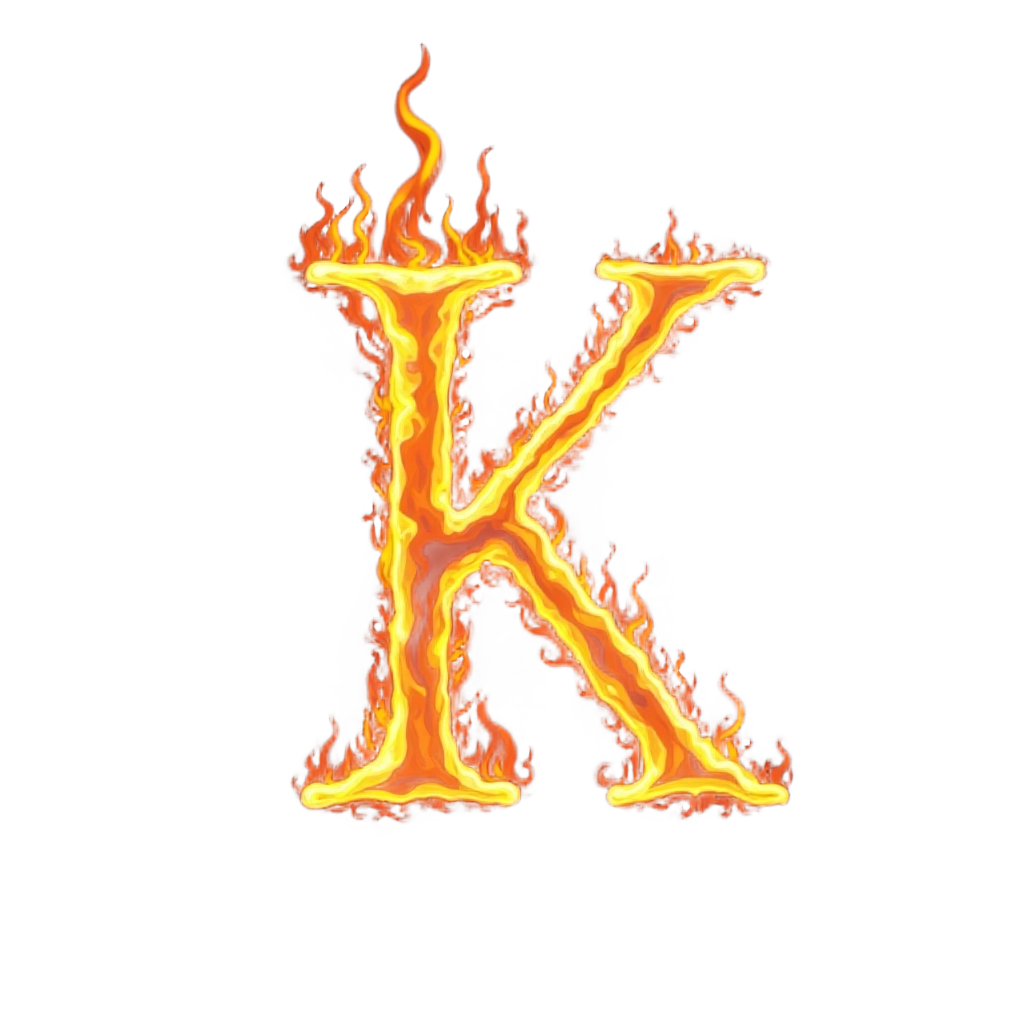 Flaming Letter K