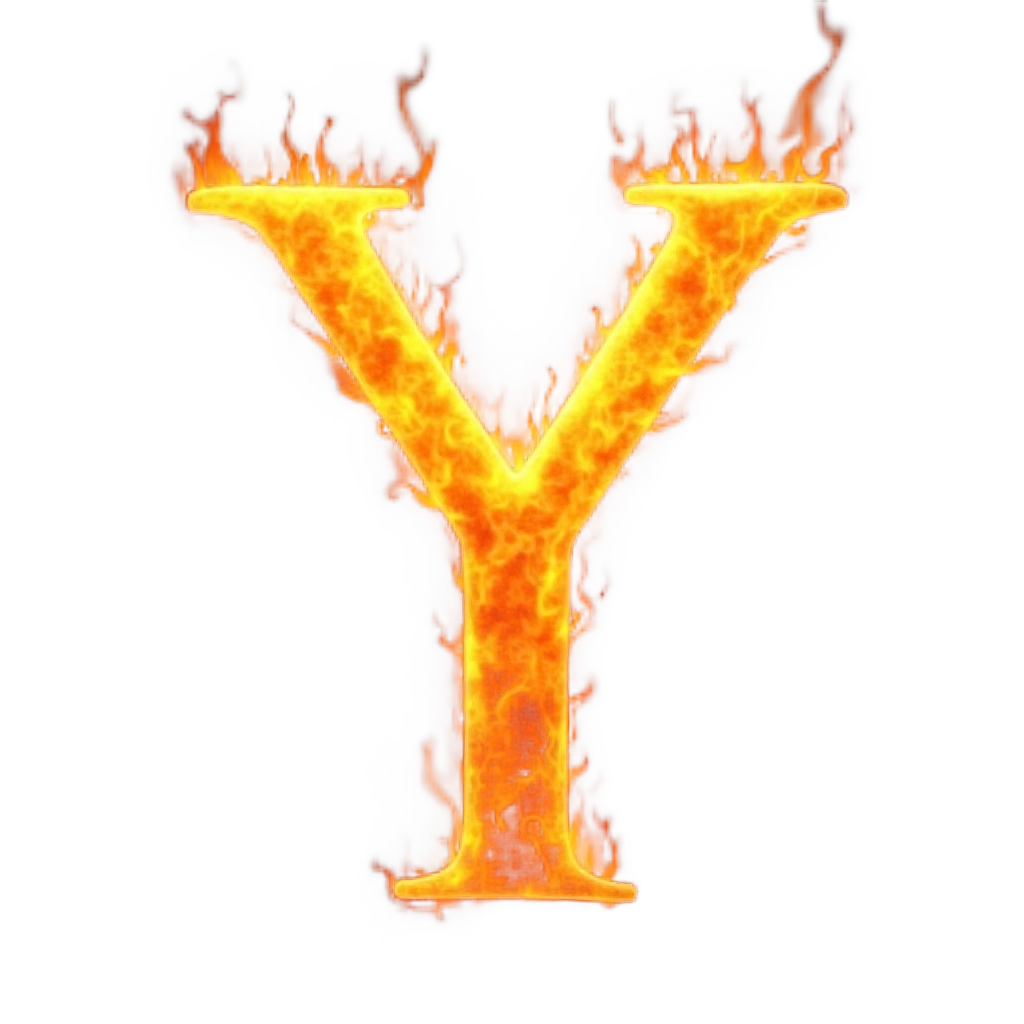 Flaming Letter Y