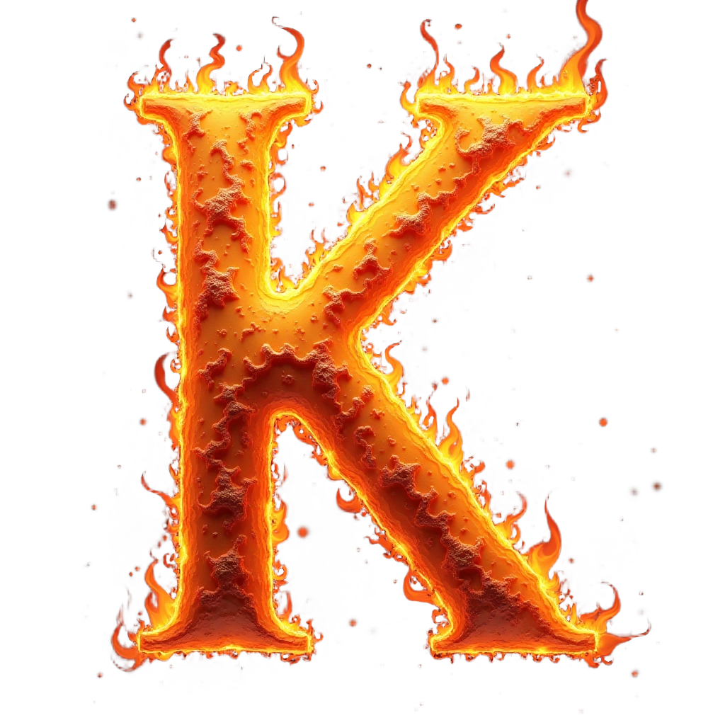 Flaming Letter K