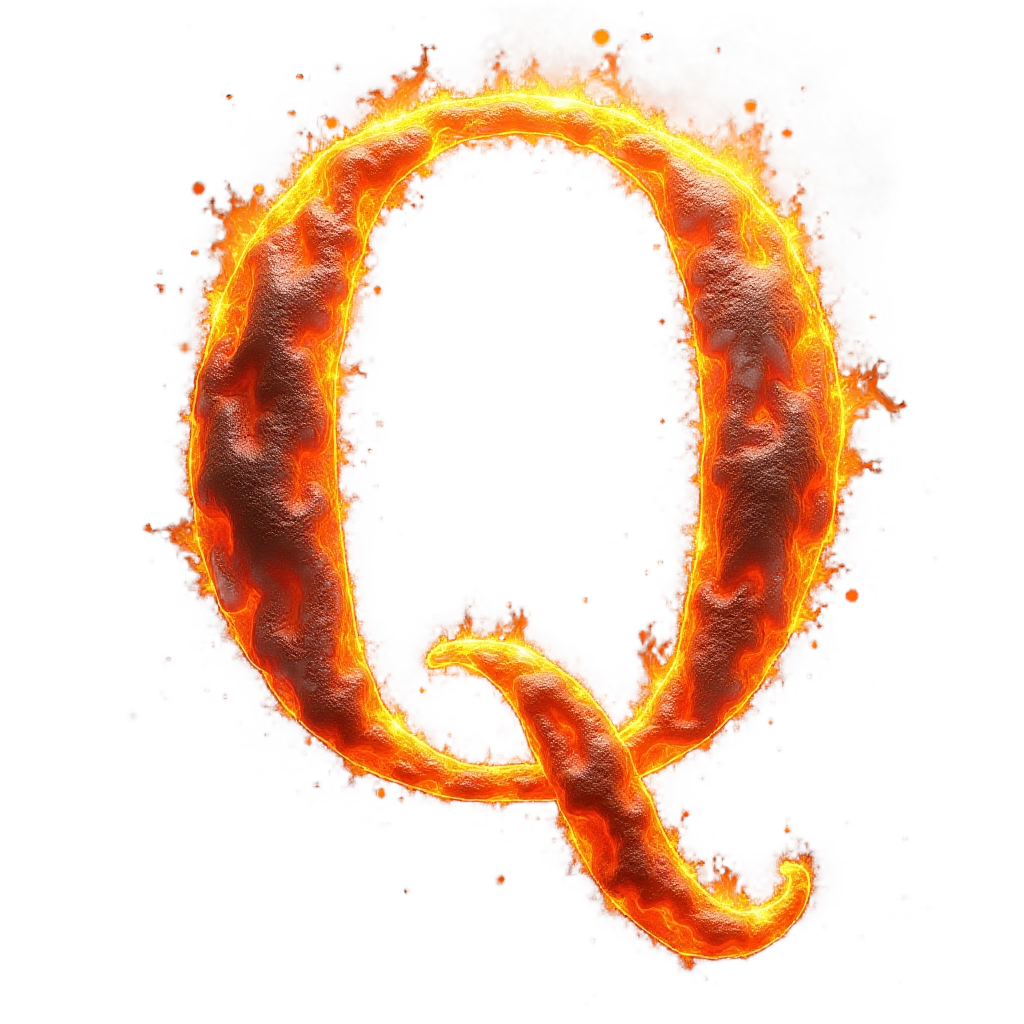 Blazing Letter Q