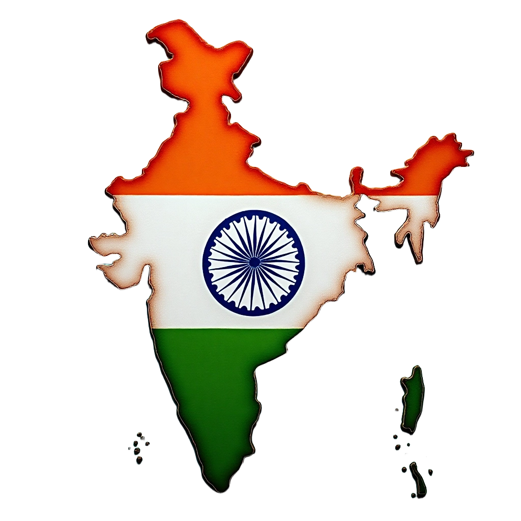 India Map with Flag