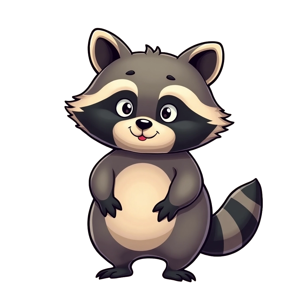 Cute Cartoon Raccoon