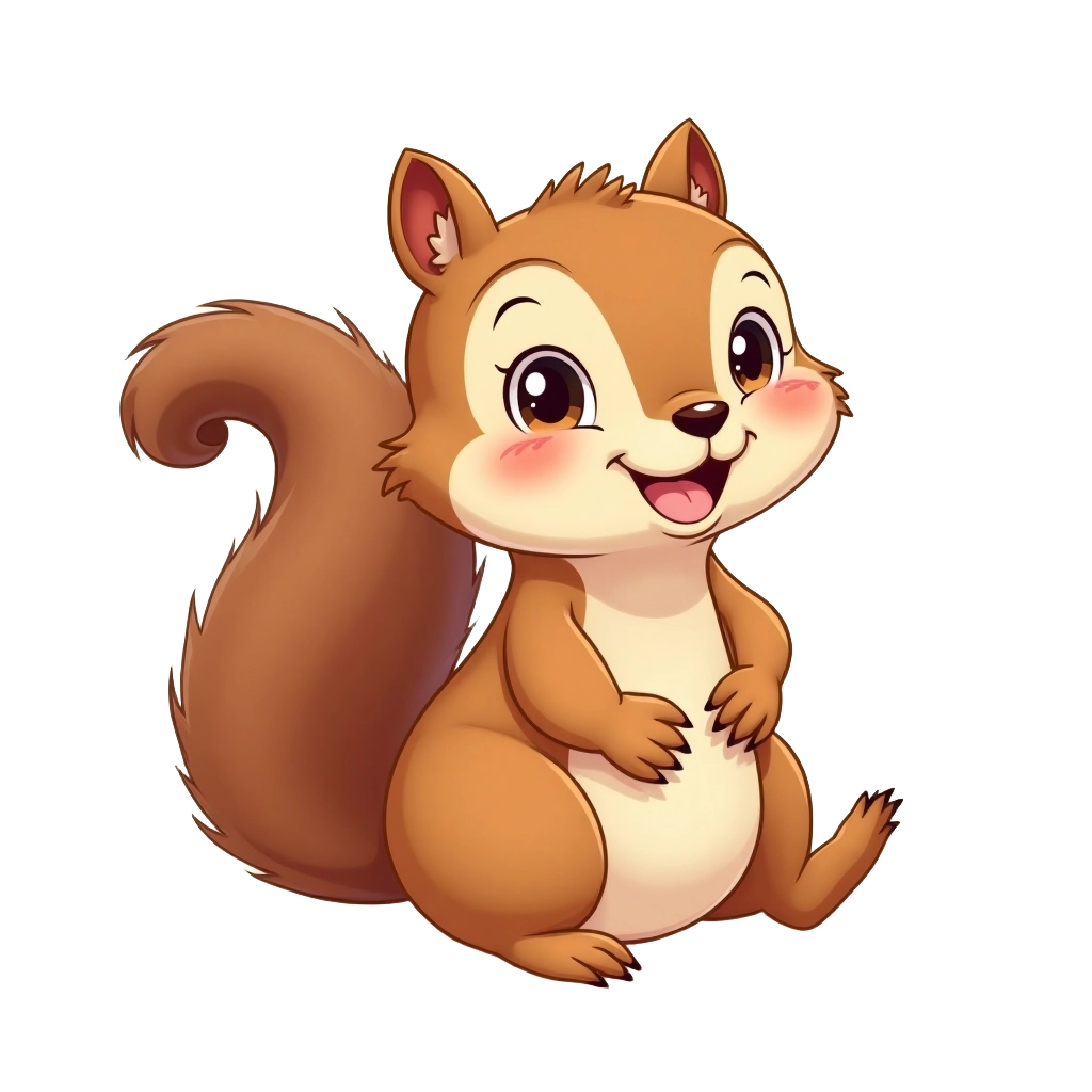 Happy Cartoon Squirrel