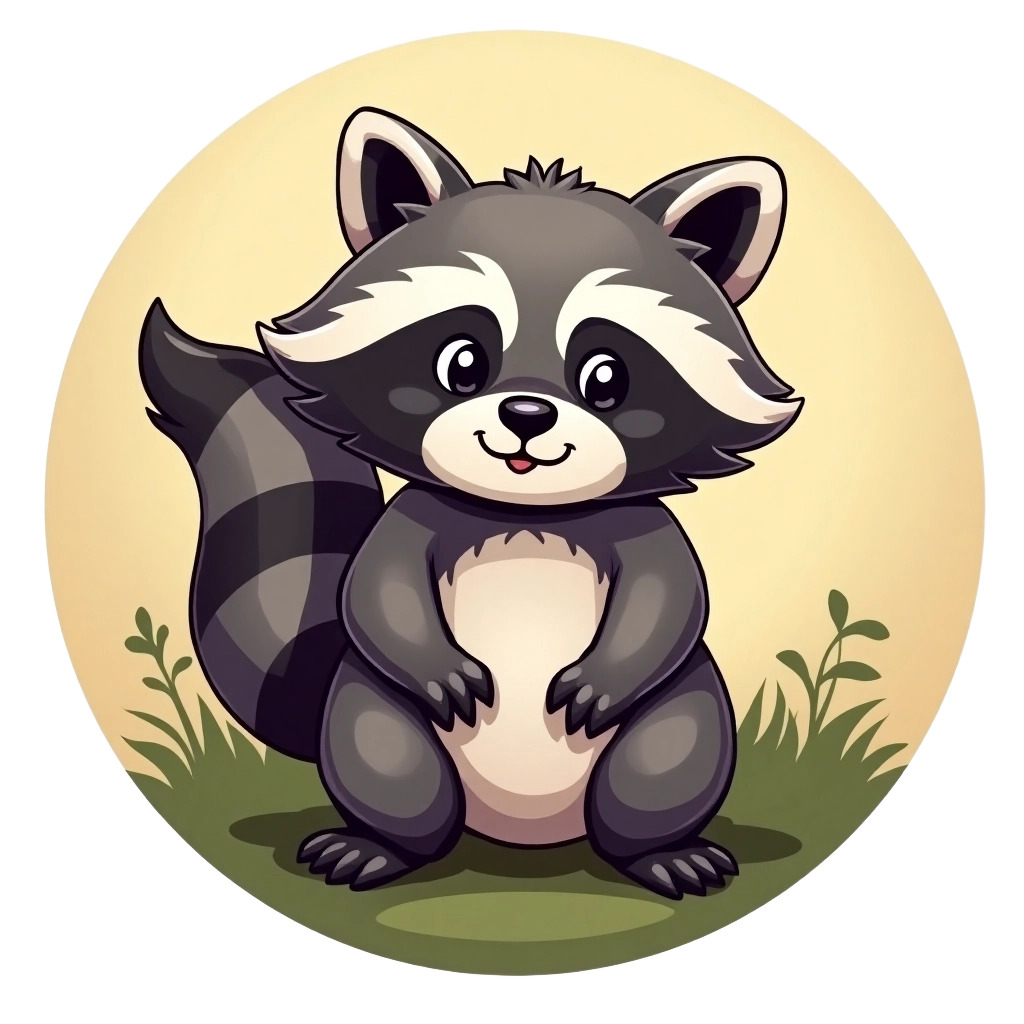 Cute Cartoon Raccoon