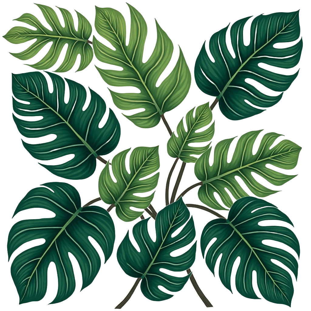 Tropical Monstera Leaves