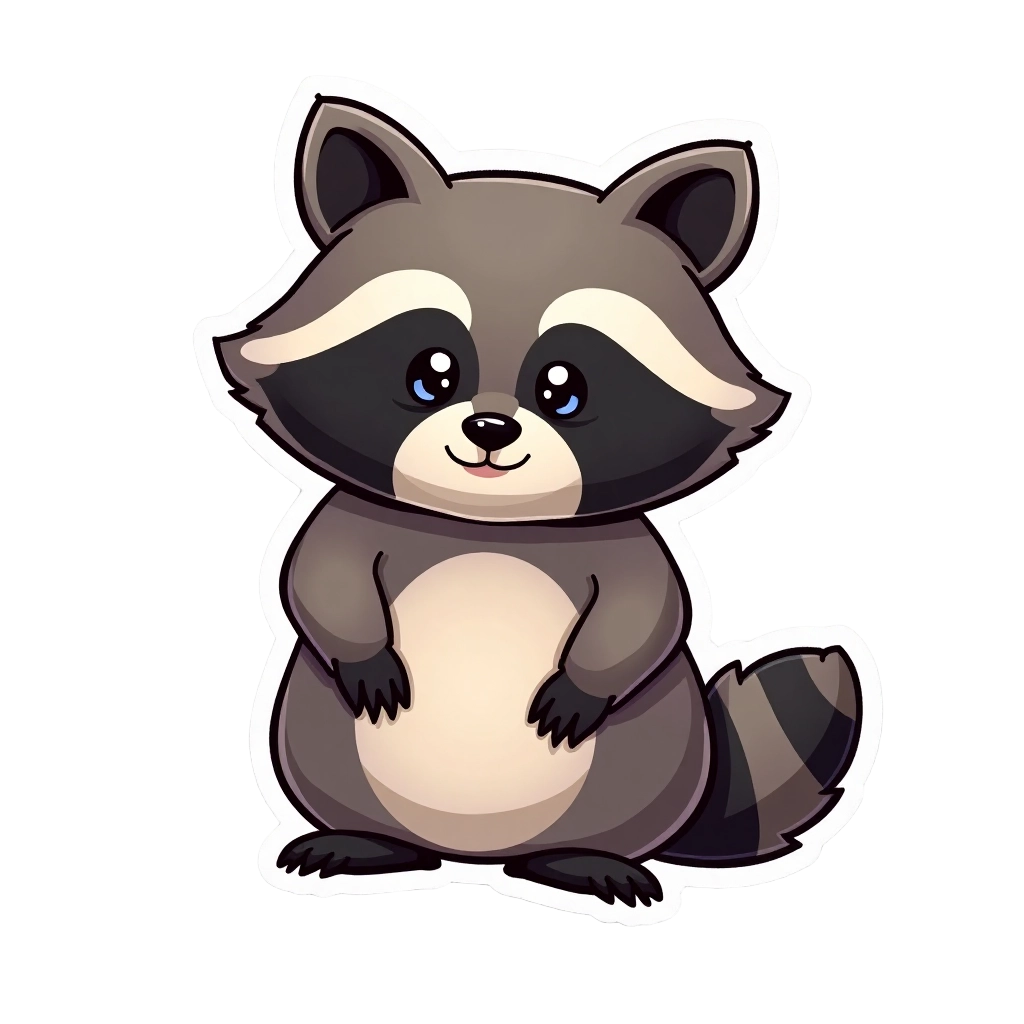 Cute Raccoon Sticker