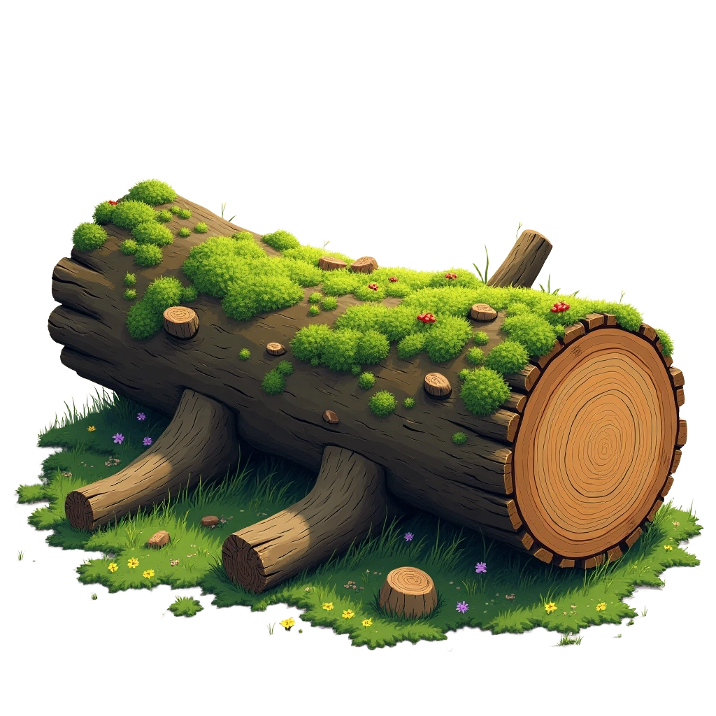 Mossy Log in the Forest