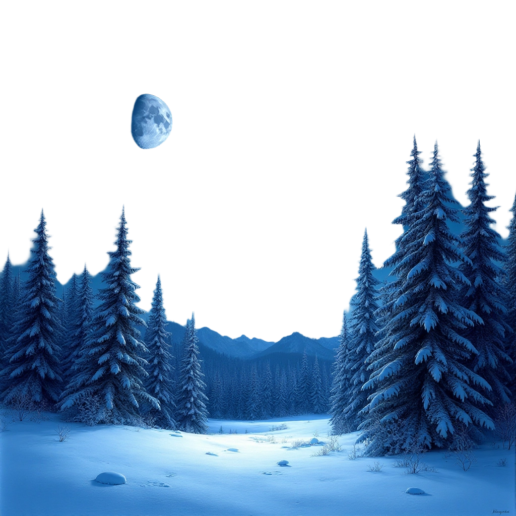 Moonlit Winter Forest