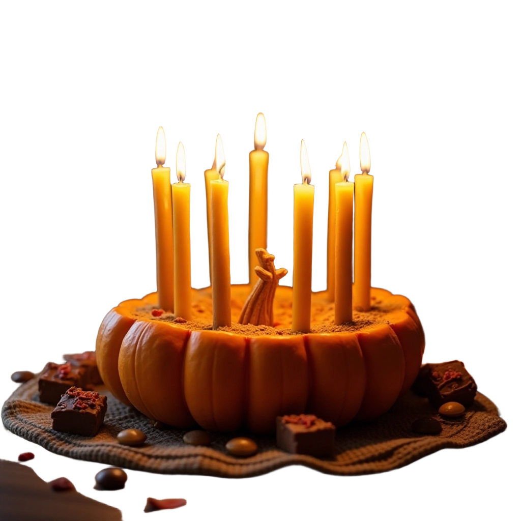 Pumpkin Cake with Candles