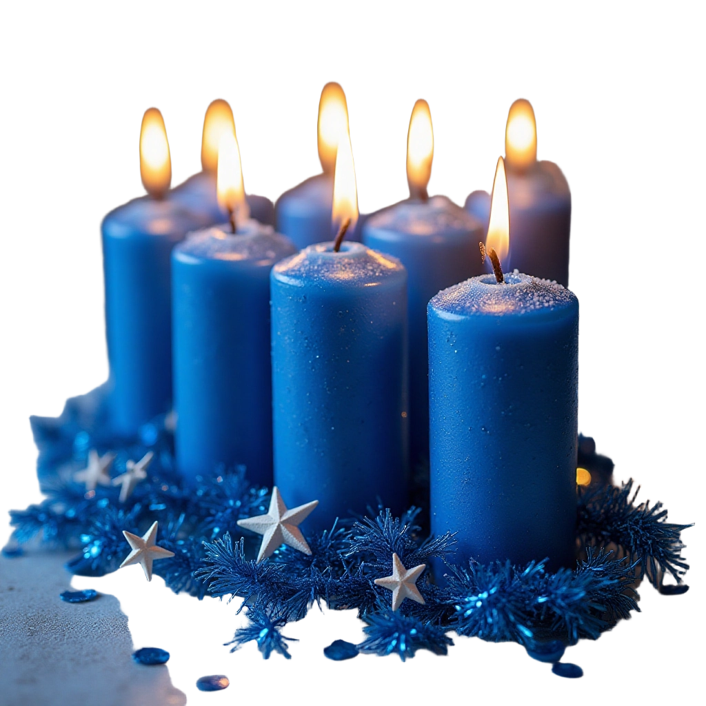 Blue Christmas Candles