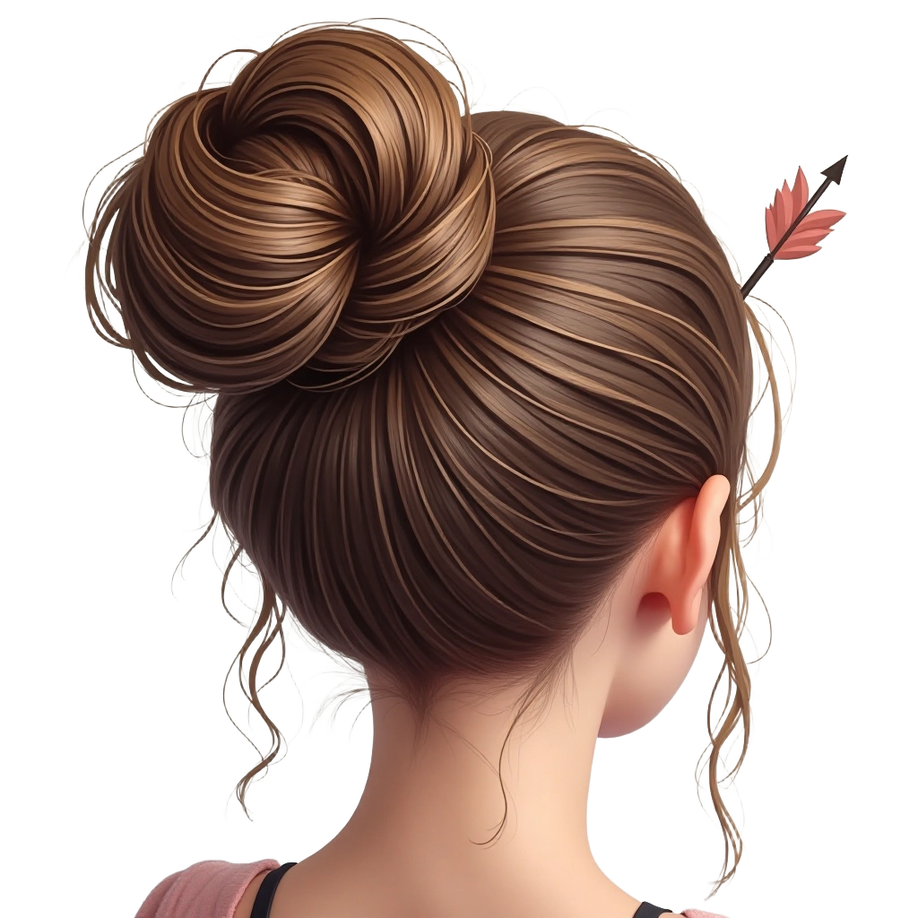 Elegant Hair Bun with Leaf Accessory