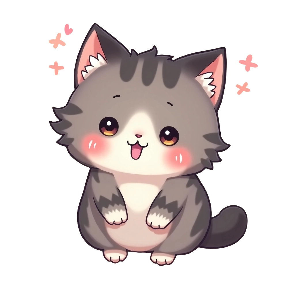 Adorable Cartoon Kitten