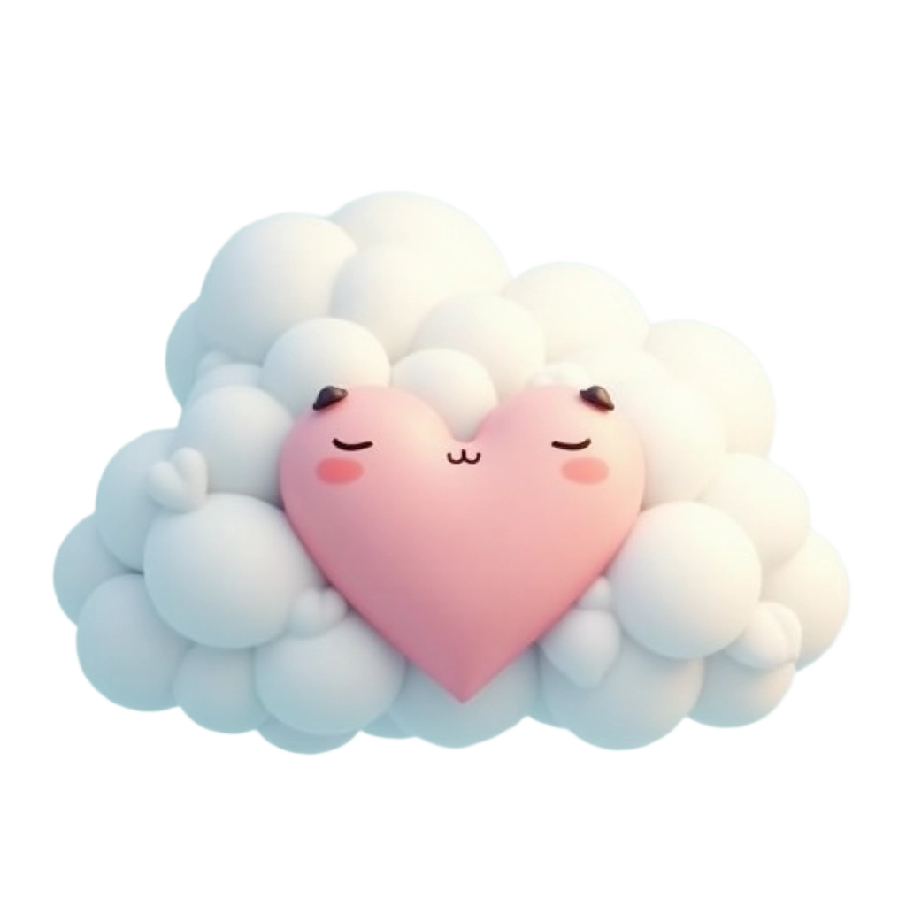 Cute Heart in the Clouds