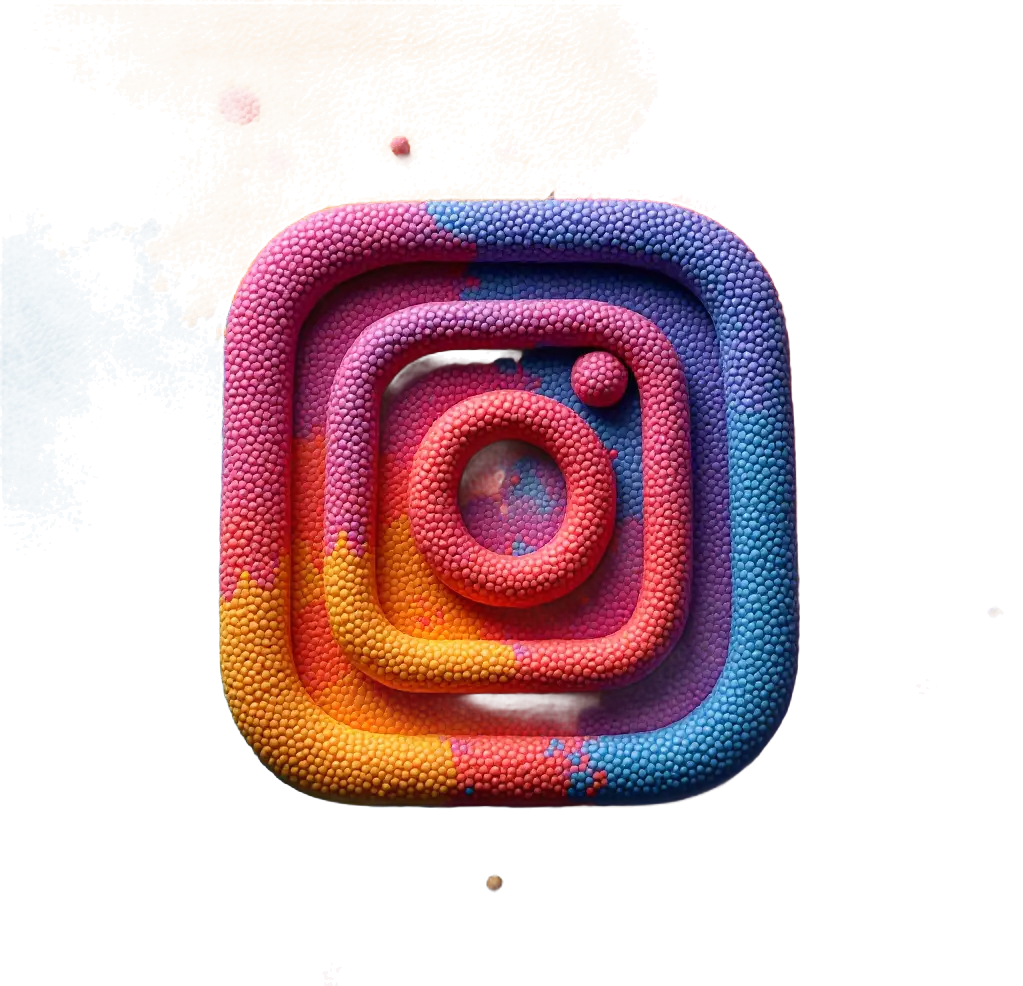 Instagram Logo in 3D Artistic Style