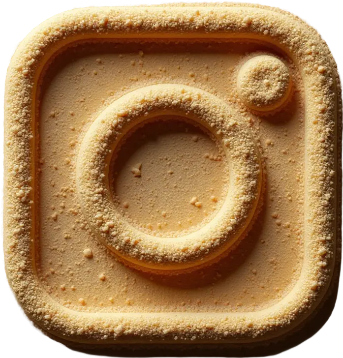 Instagram Icon Covered in Powdered Sugar