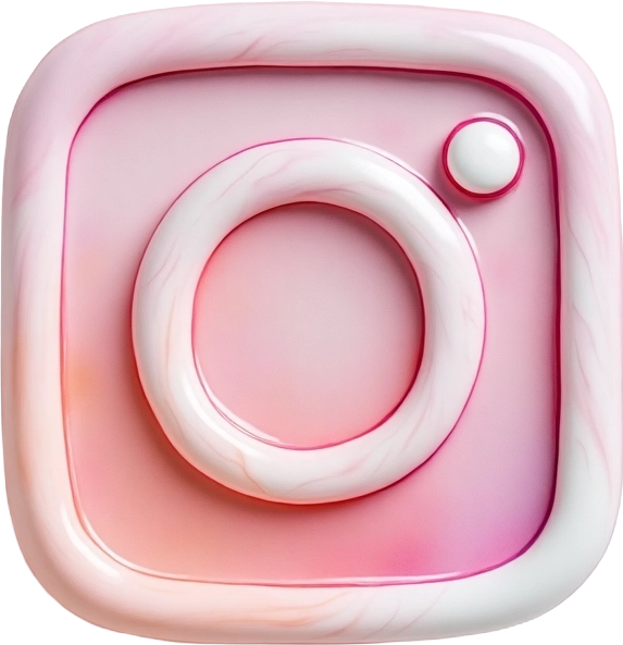 Instagram Icon in Pink Marble Design