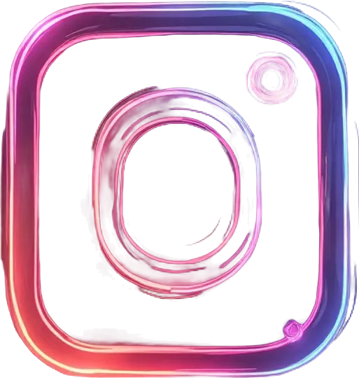 Instagram Icon with Neon Effect