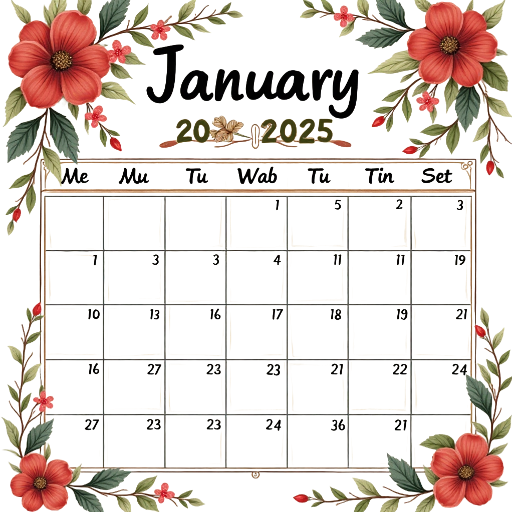 January 2025 Floral Calendar