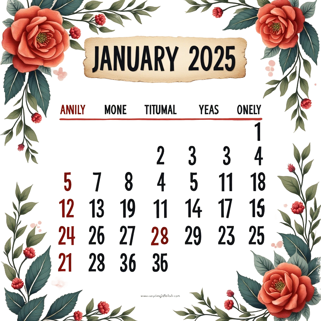 January 2025 Floral Calendar