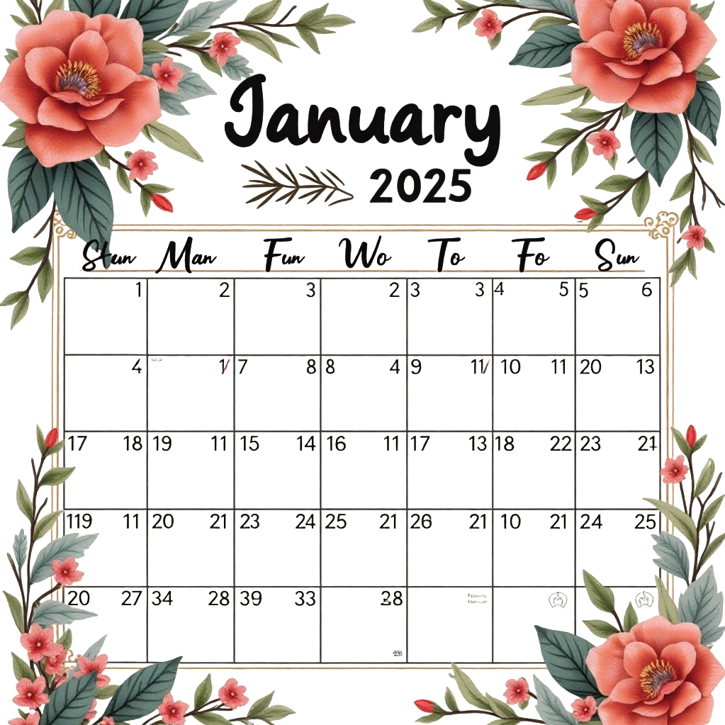 January 2025 Floral Calendar