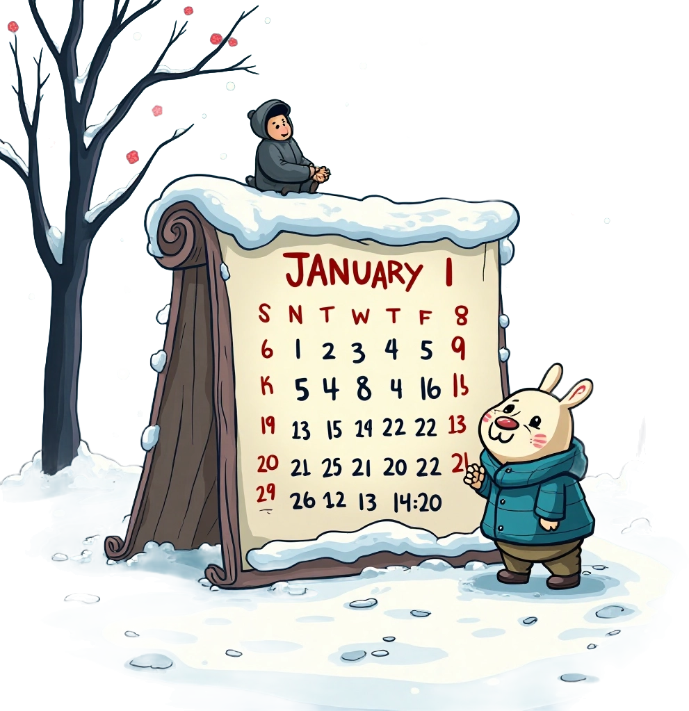 Winter Calendar Scene