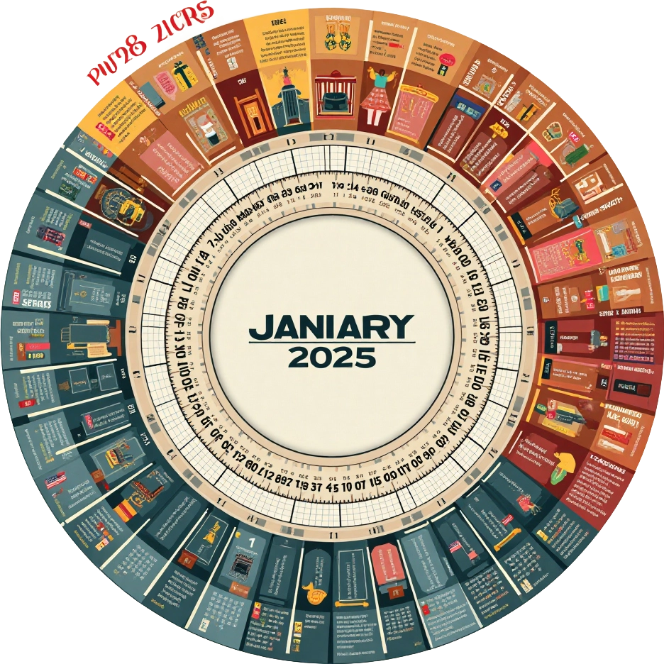 Circular Calendar for January 2025