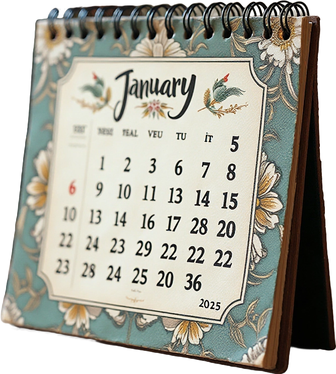 Vintage January 2025 Calendar