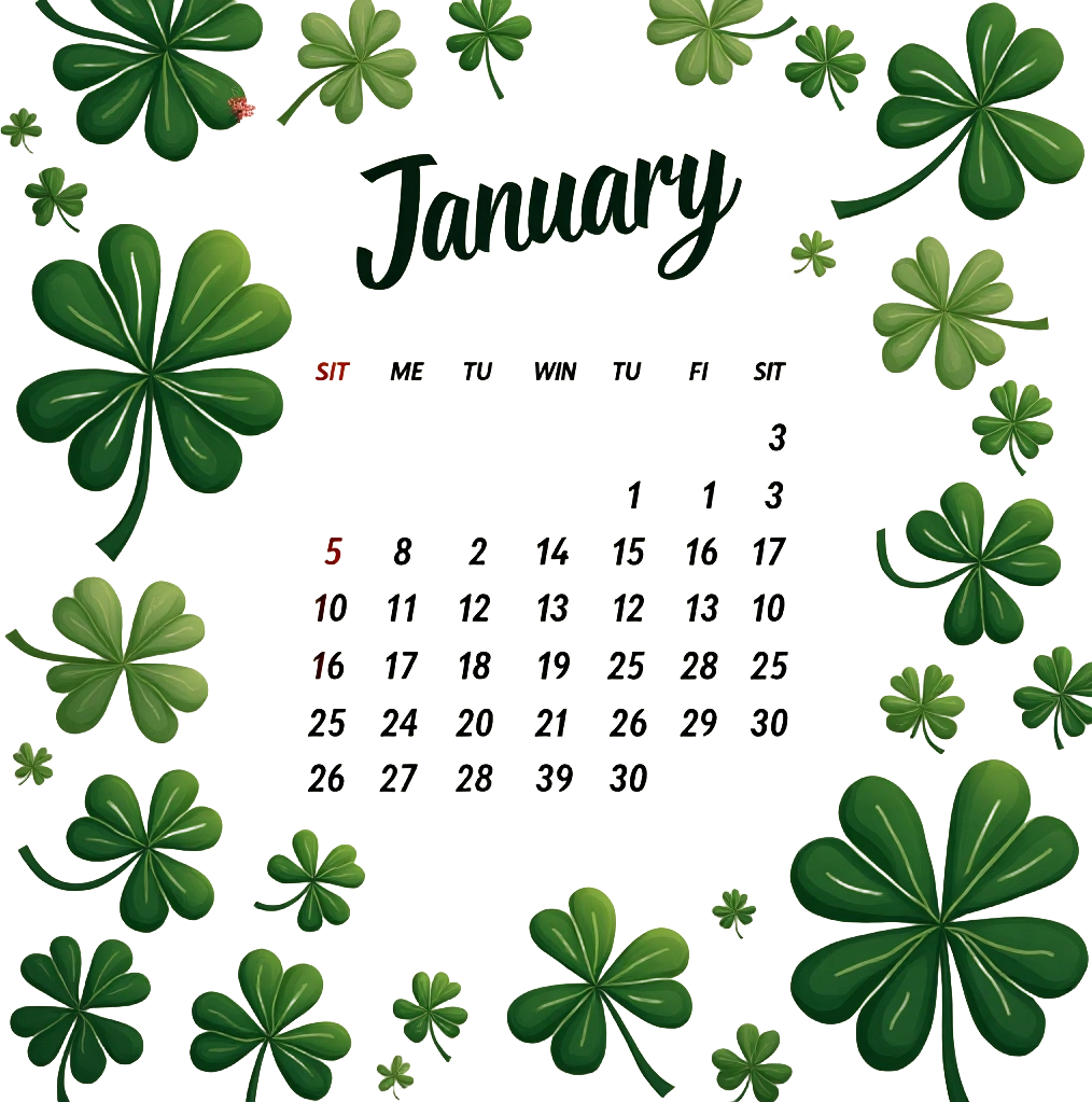 Lucky January Calendar