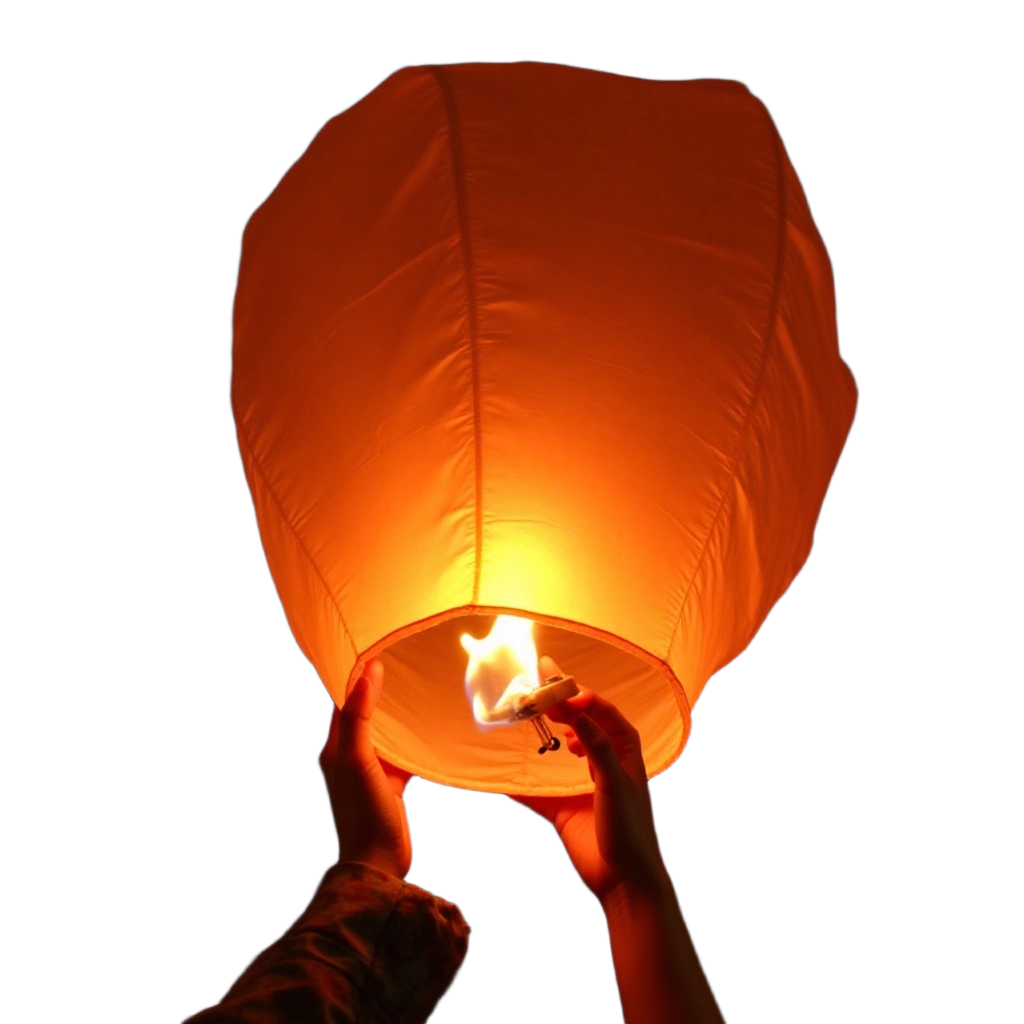 Lighting a Sky Lantern